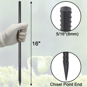 VVOKGO Rebar Stakes with a chisel point end for easy soil insertion