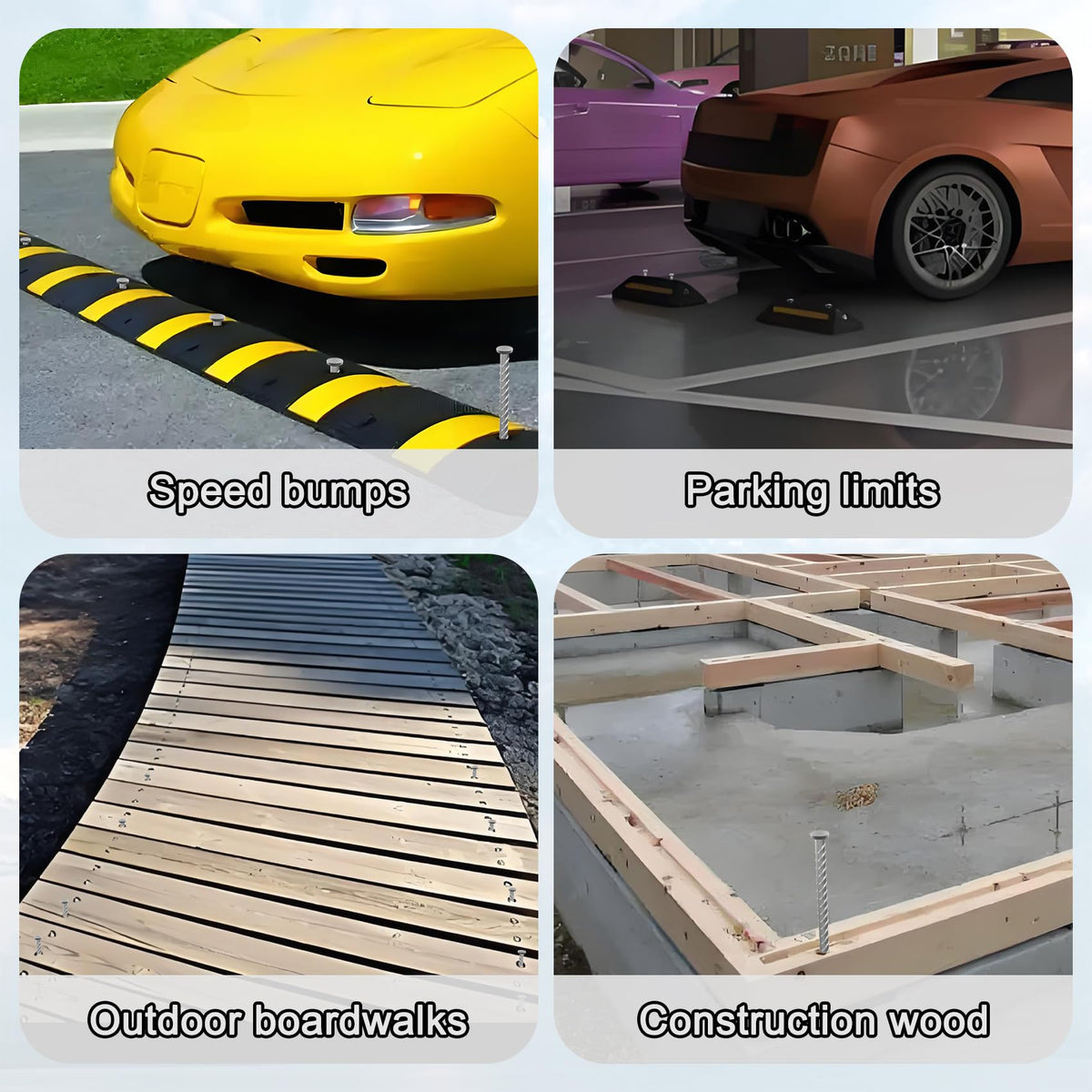 VVOKGO traffic-application anchors for speed bumps and parking curbs.