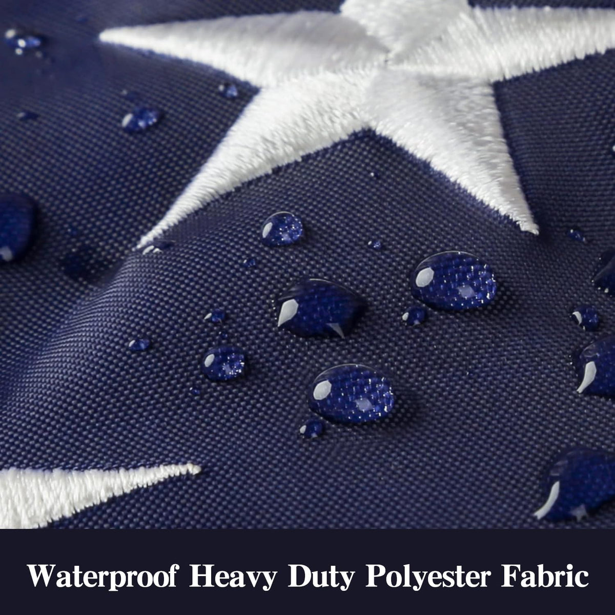 VYBDS 3x5 flag edge stitching close-up shows reinforced seams for tear resistance.