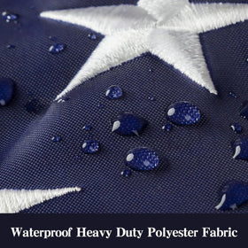VYBDS 3x5 flag edge stitching close-up shows reinforced seams for tear resistance.