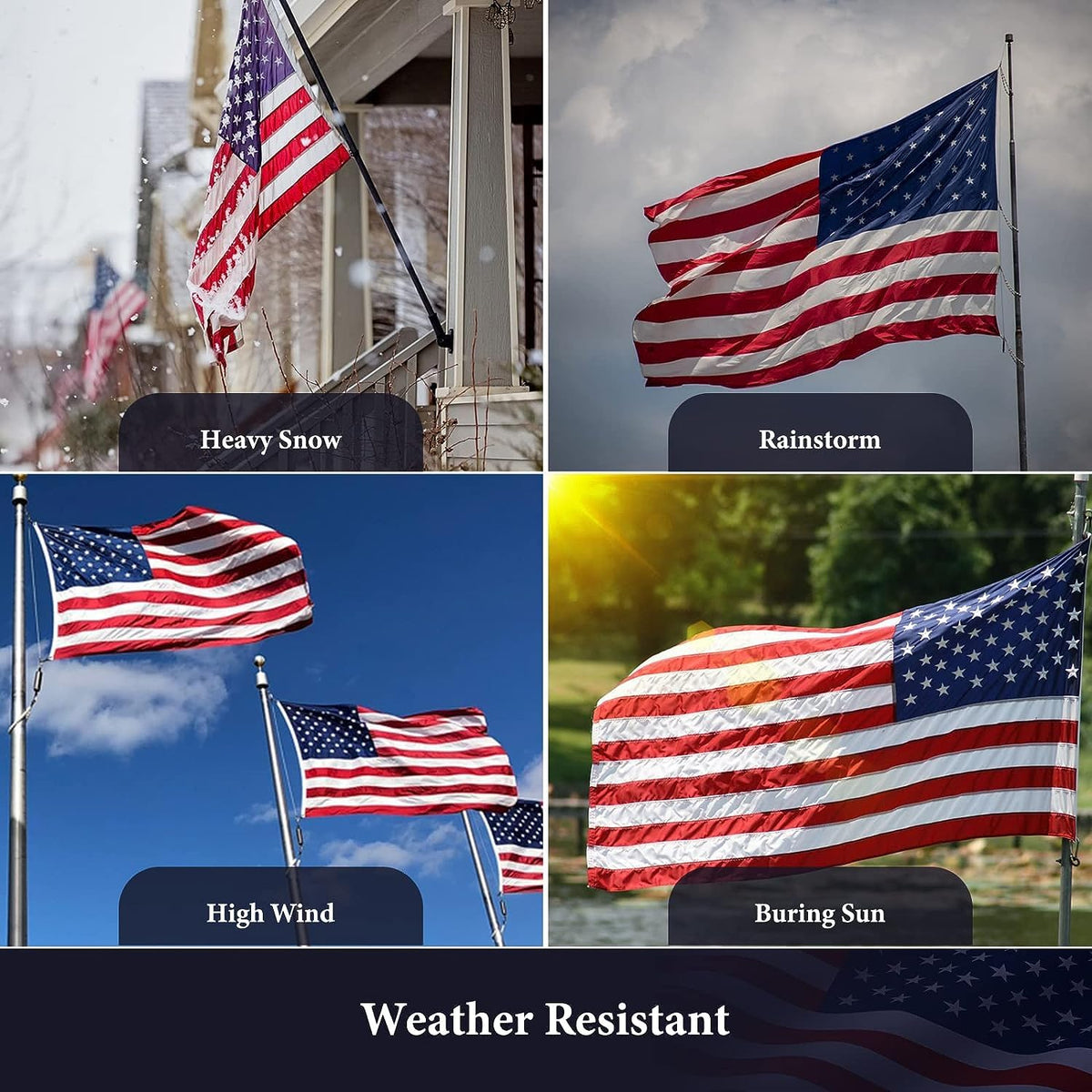 VYBDS flag outdoor 4x6 features heavy-duty brass grommets for secure mounting.