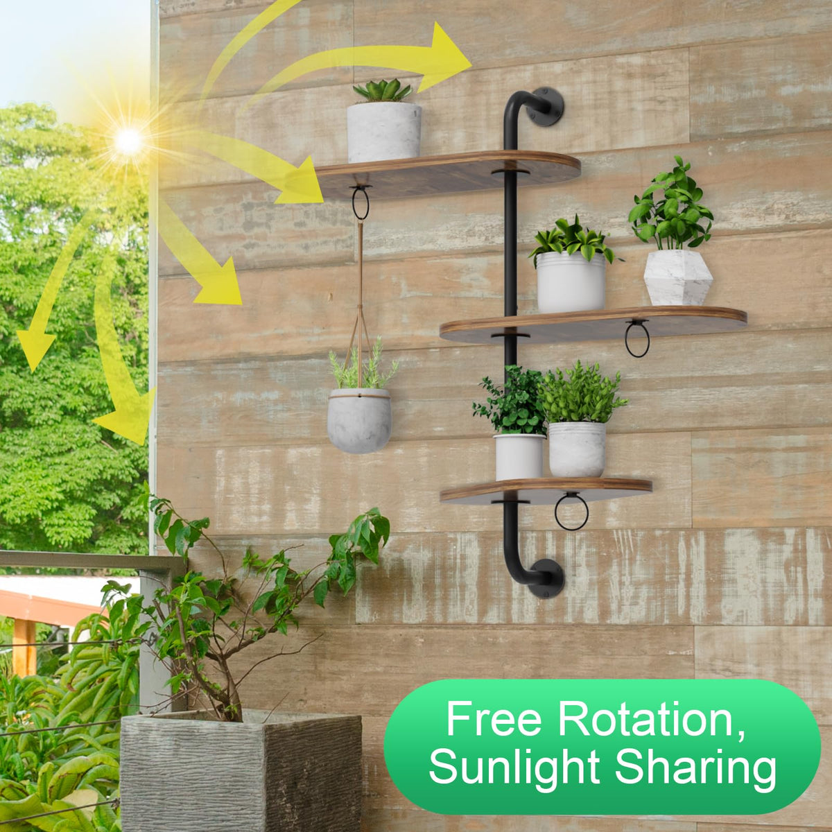VyGrow three circle hooks for hanging pots on the shelf
