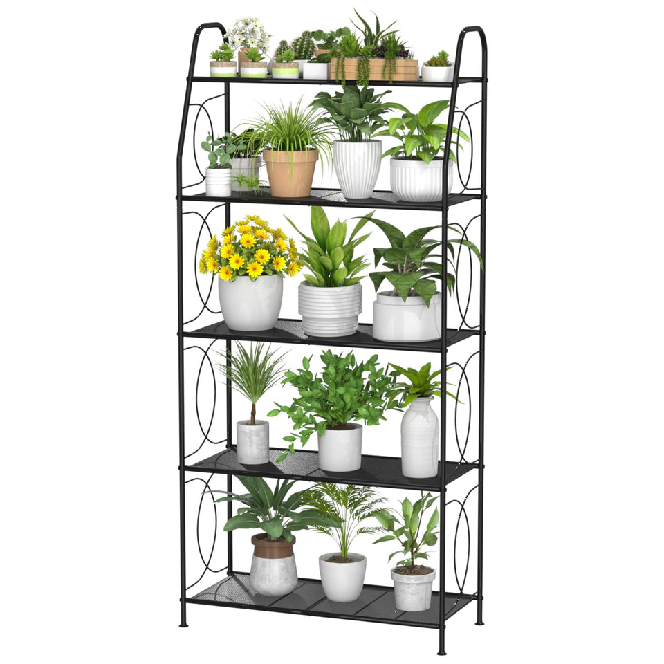 VyGrow 5-tier plant stand indoors-outdoors; spacious shelves for multiple plants.