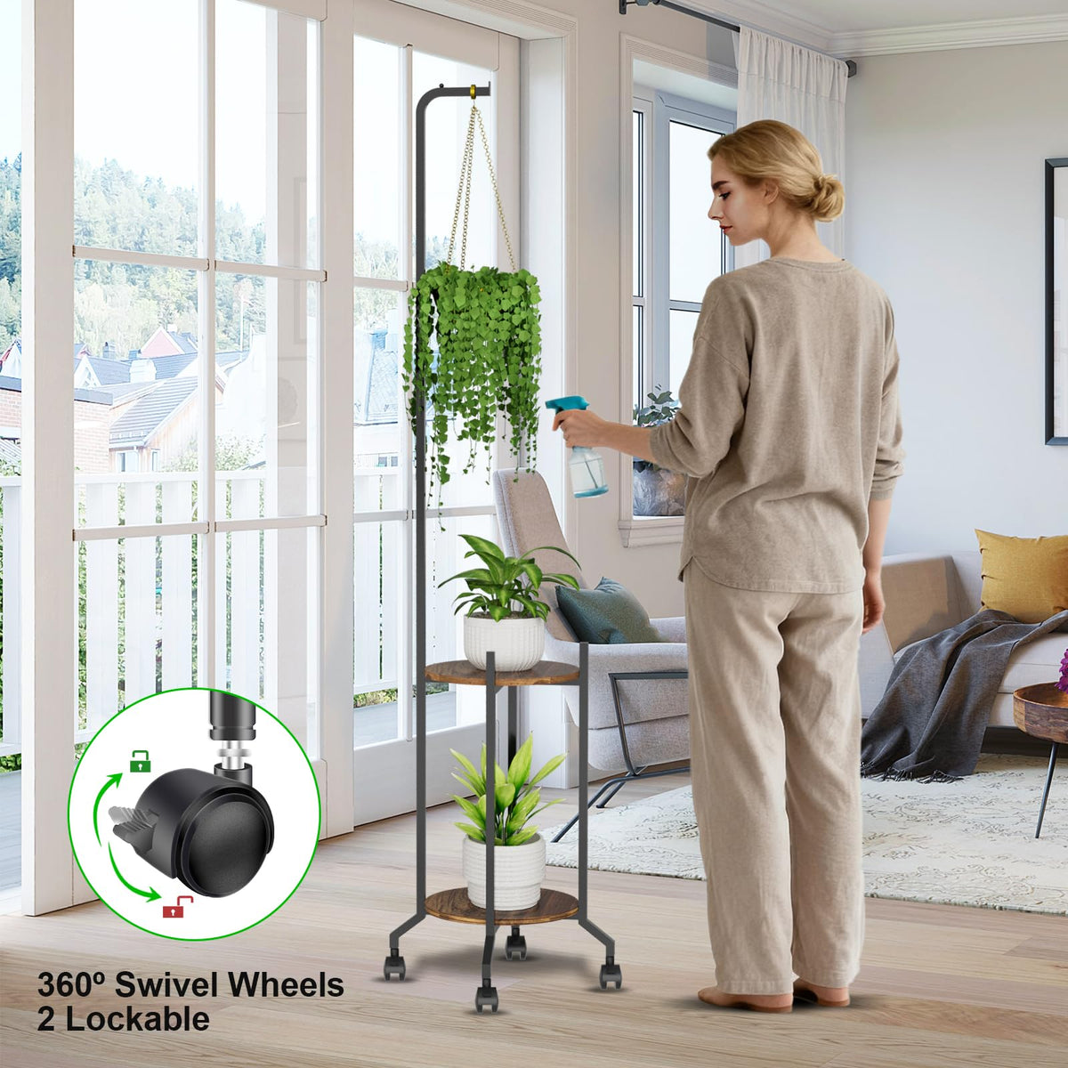 VyGrow wheels with brakes enable easy relocation and secure placement