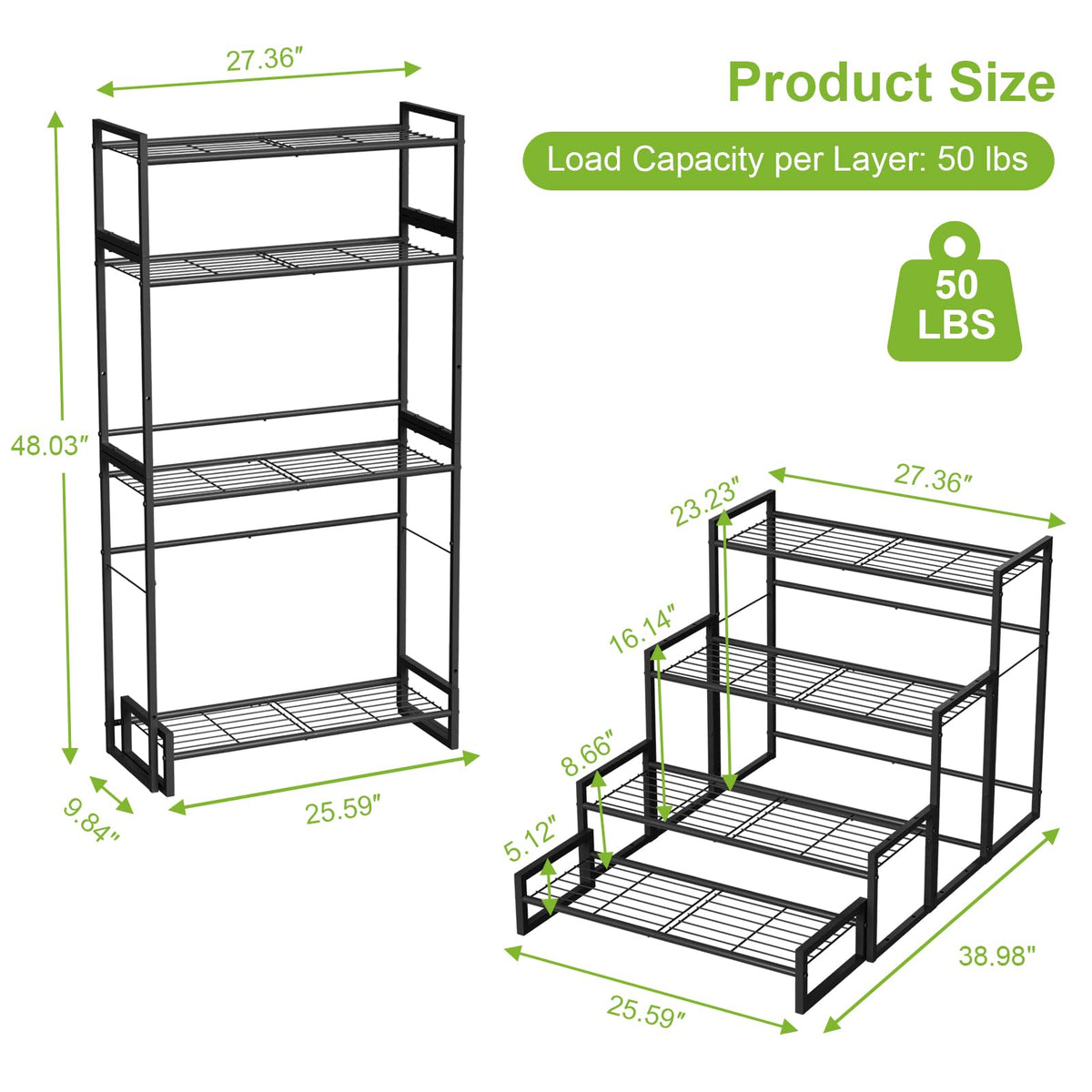 VyGrow plant display stand stacked setup showing space-saving design
