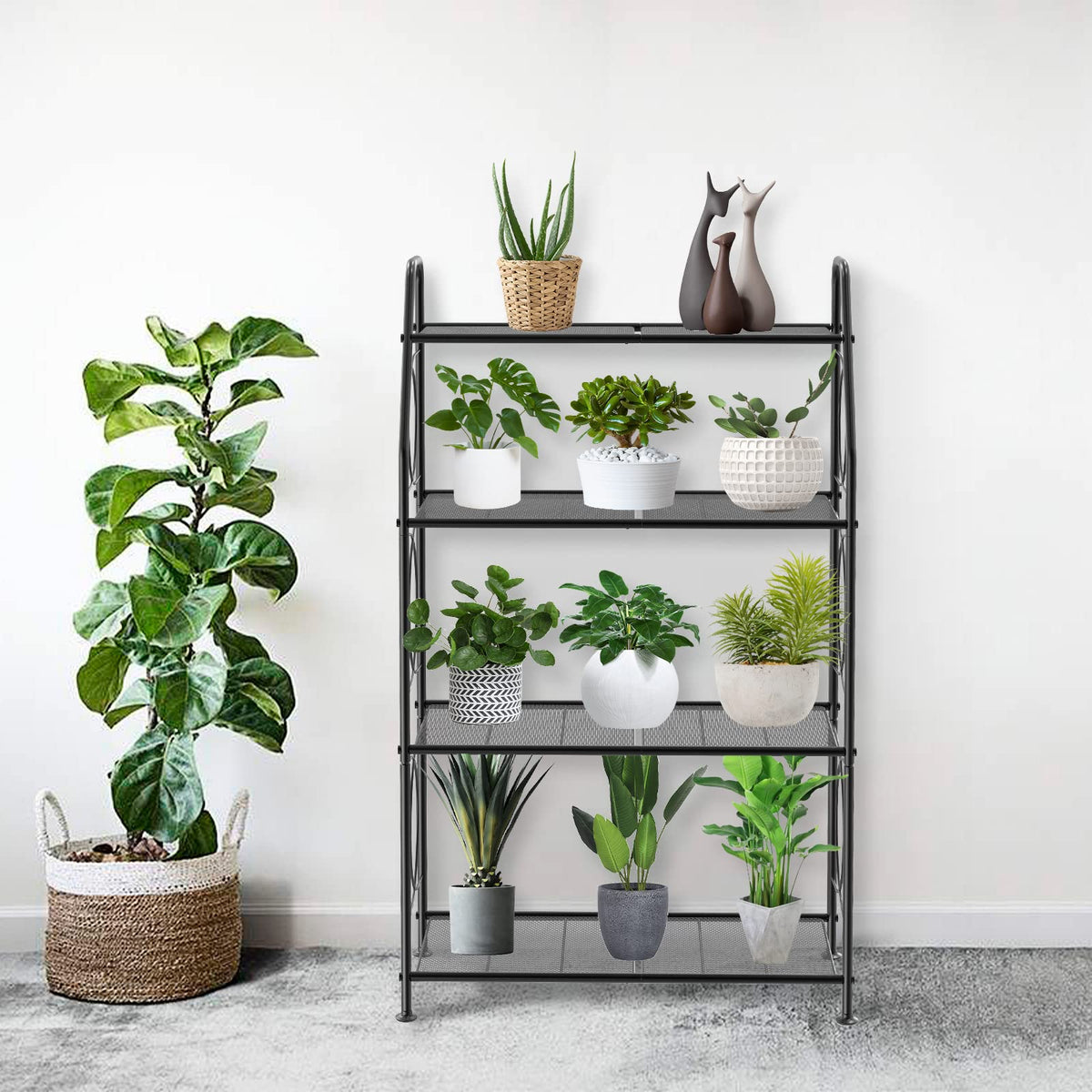 VyGrow black metal finish adds modern style and durable support