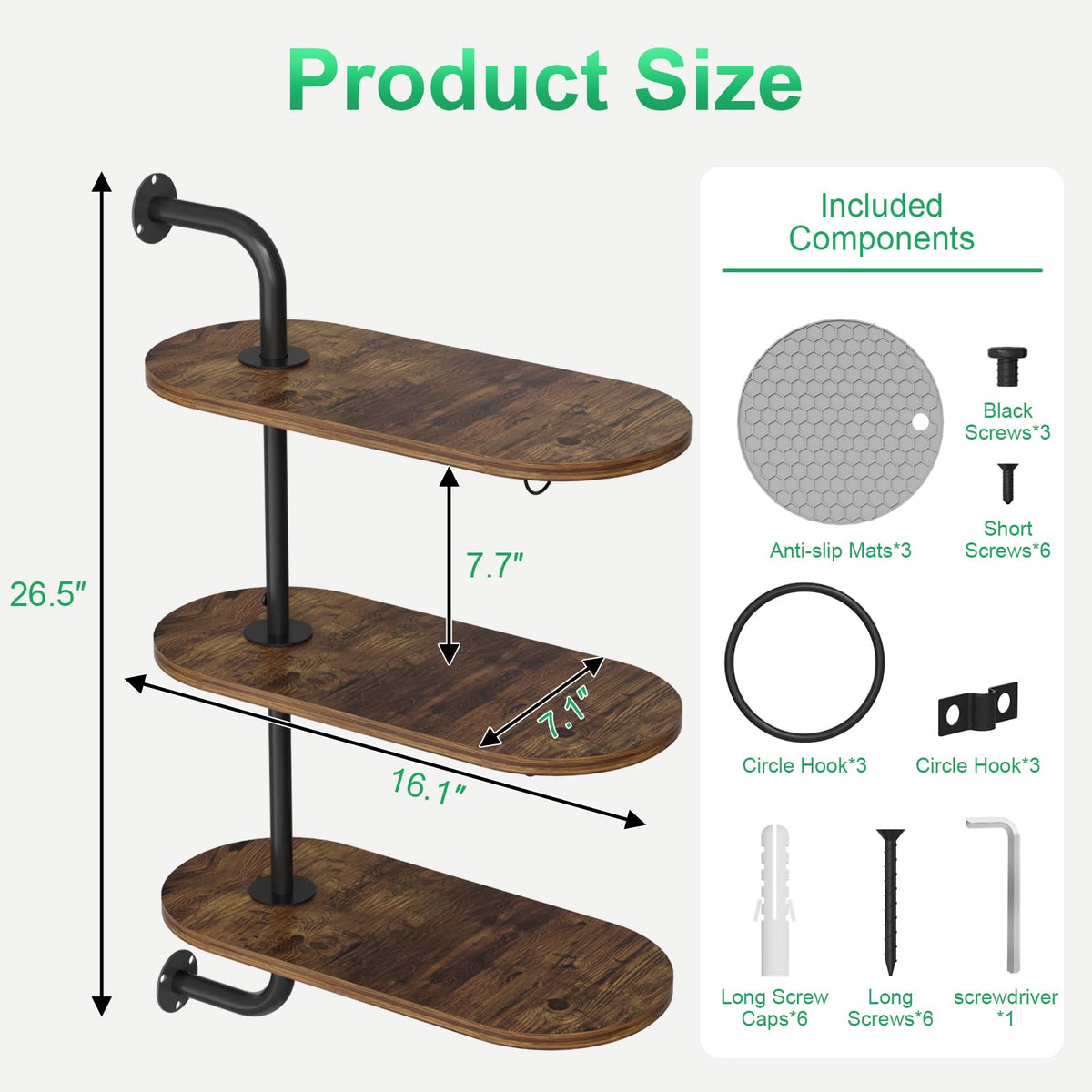 VyGrow wooden window shelf seen from the front highlighting vertical space optimization