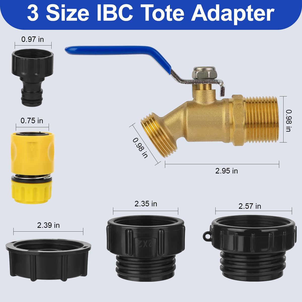 VYH brass shut-off valve 3/4-inch NPT for controlled flow with IBC totes.