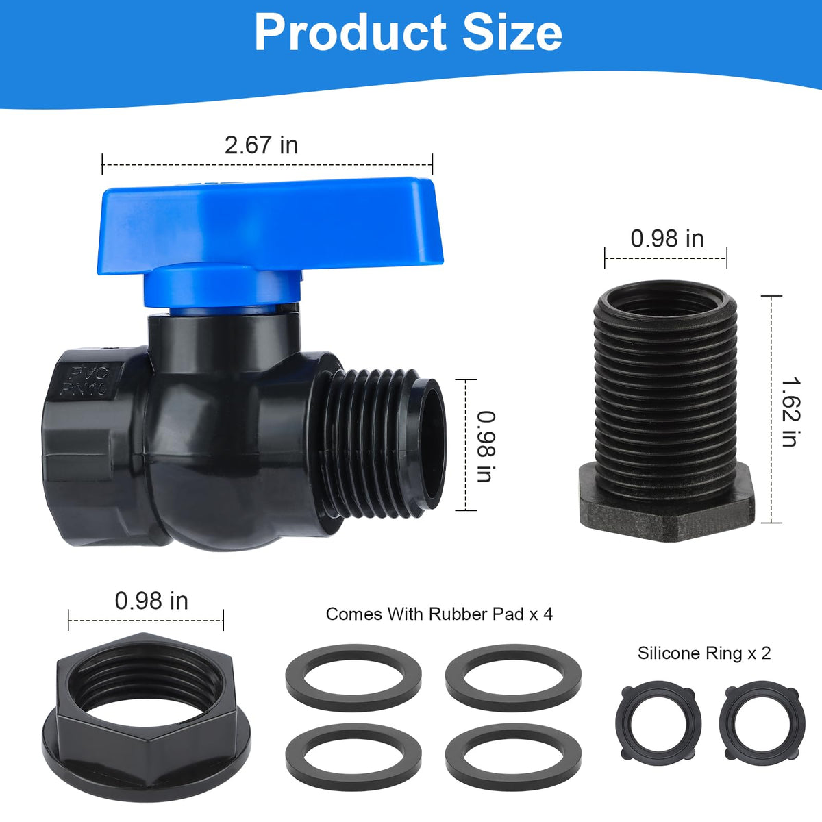 VYH garden-hose-faucet connection enables sturdy, easy water access from barrels.