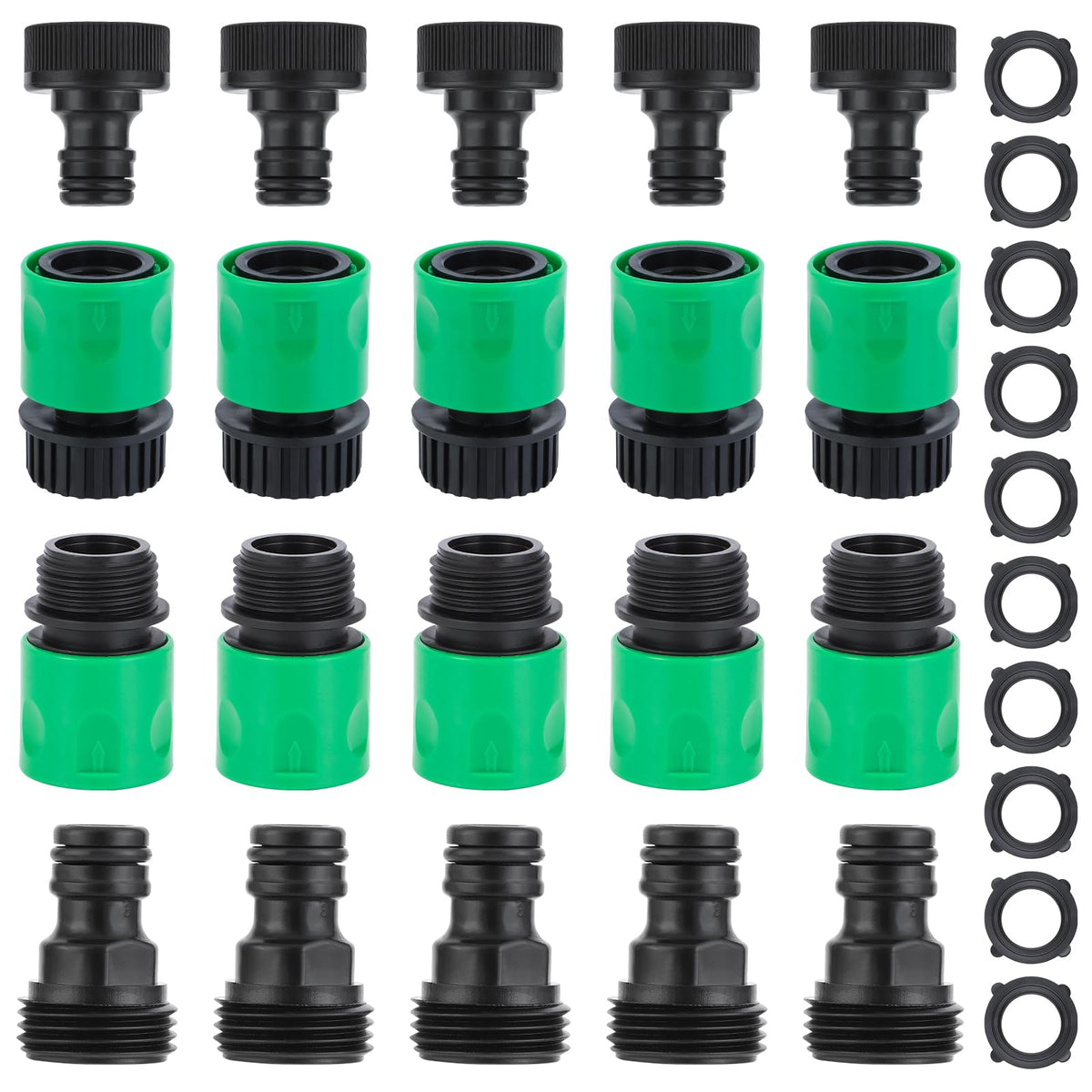 VYH plastic hose quick-connect fittings set for easy, leak-free garden hose changes