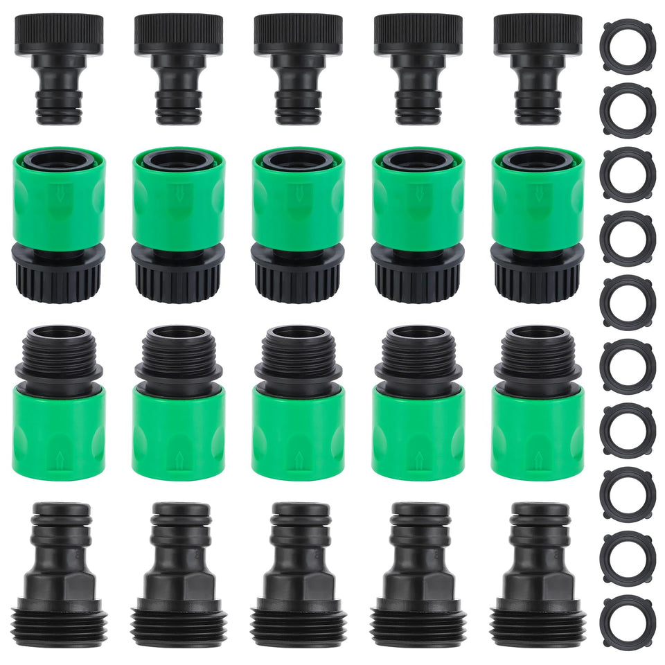 VYH plastic hose quick-connect fittings set for easy, leak-free garden hose changes