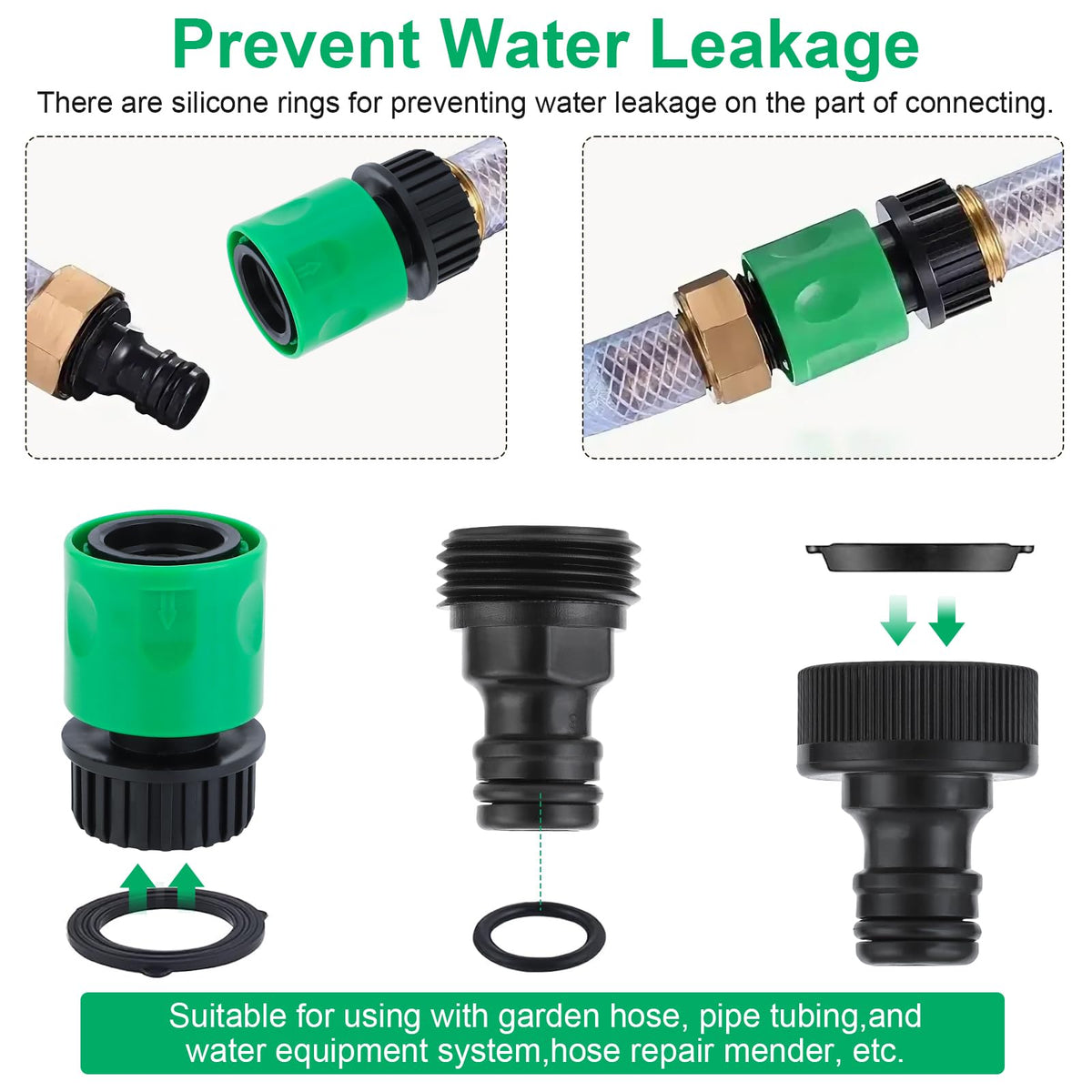 VYH quick-release fittings with white collar simplify disconnects during irrigation tasks