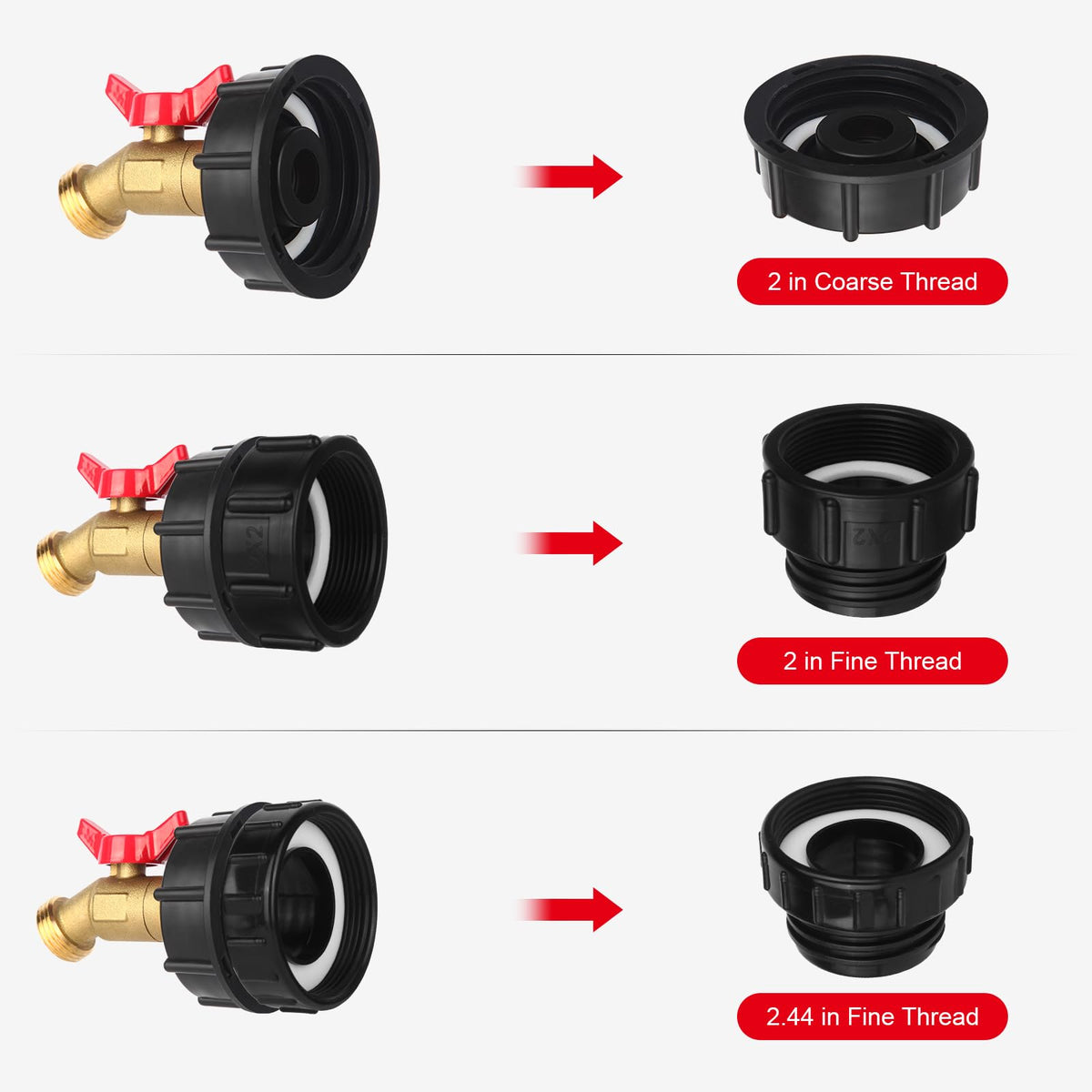 VYH thread sealing tape included for secure installations