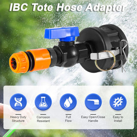VYH tote adapter garden hose connection for easy dispensing