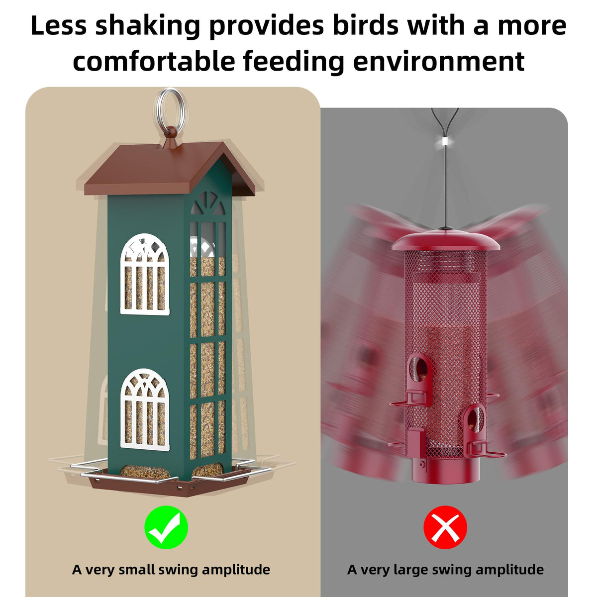VYHAG durable metal construction bird feeder built to last outdoors.