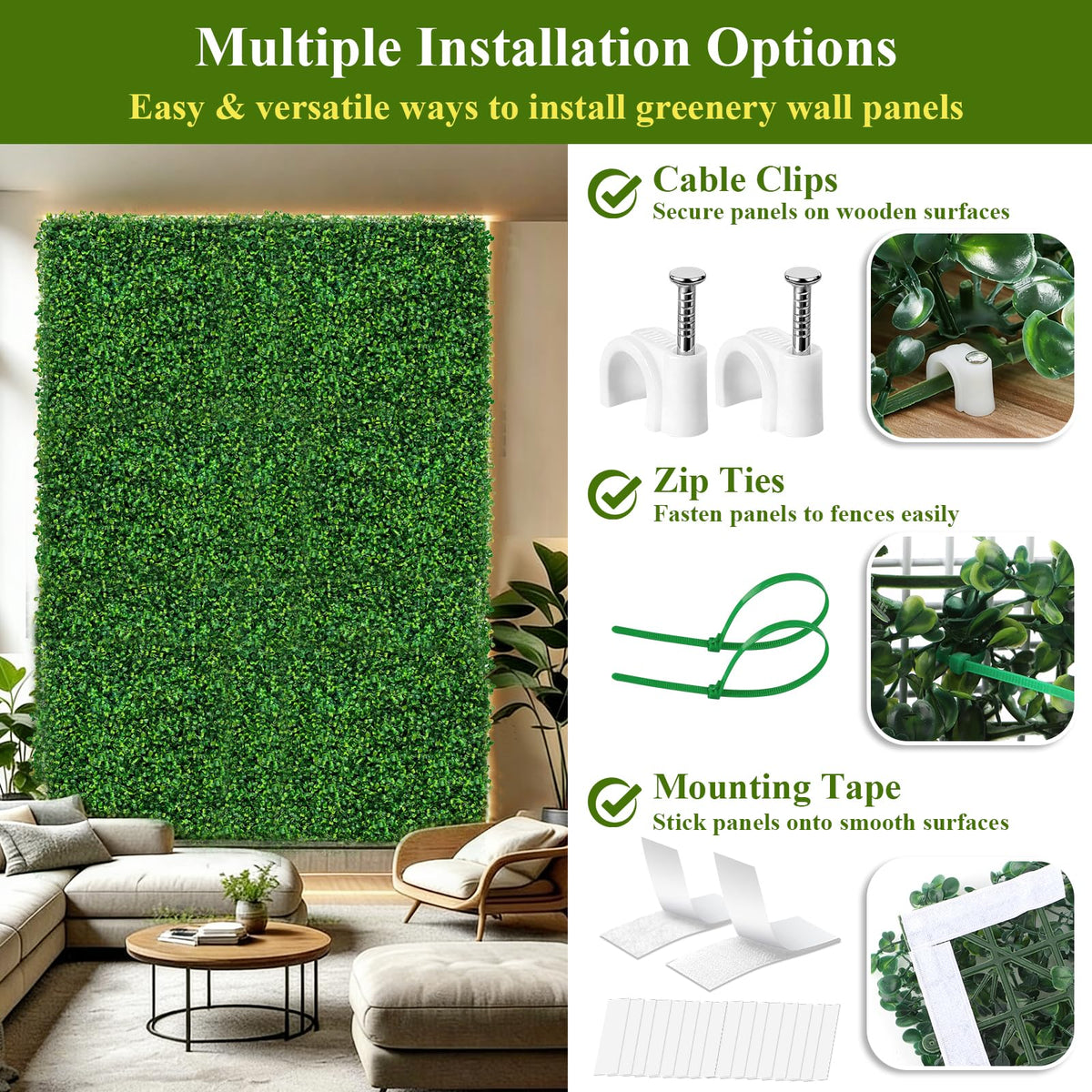 VYNALTIX full installation kit includes clips, ties, and tape for easy setup.