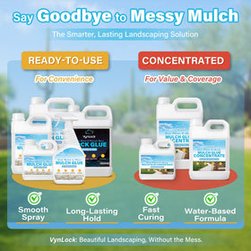 VynLock mulch glue spray nozzle demonstrates smooth application.