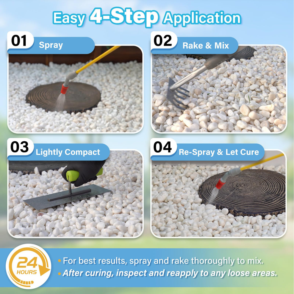 Weather-resistant finish helps keep mulch in place against elements.