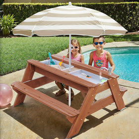 VYOMAMA adjustable umbrella provides shade during sunny play sessions.