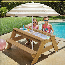 Vyomama natural wood table frame showcasing sturdy construction