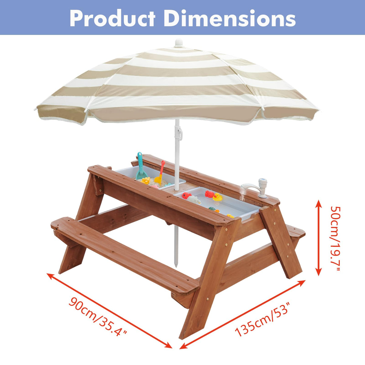 VYOMAMA real wood construction ensures durable outdoor use.