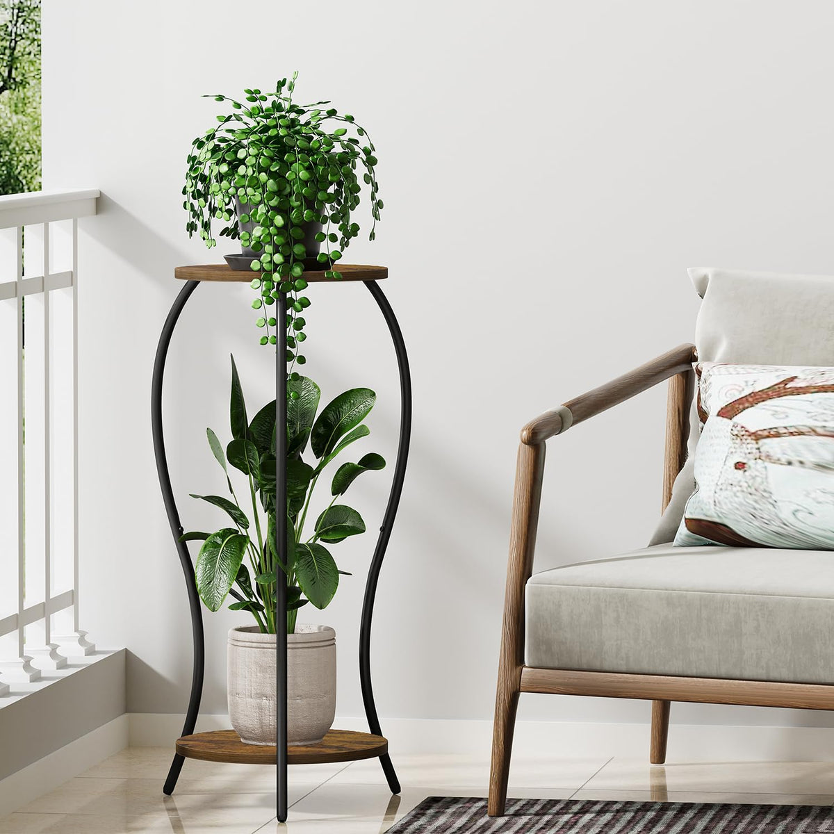 VYUOL space-saving two-tier rack ideal for small rooms and apartments.