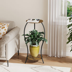 VYUOL vintage-style particleboard shelves add warmth to any room.