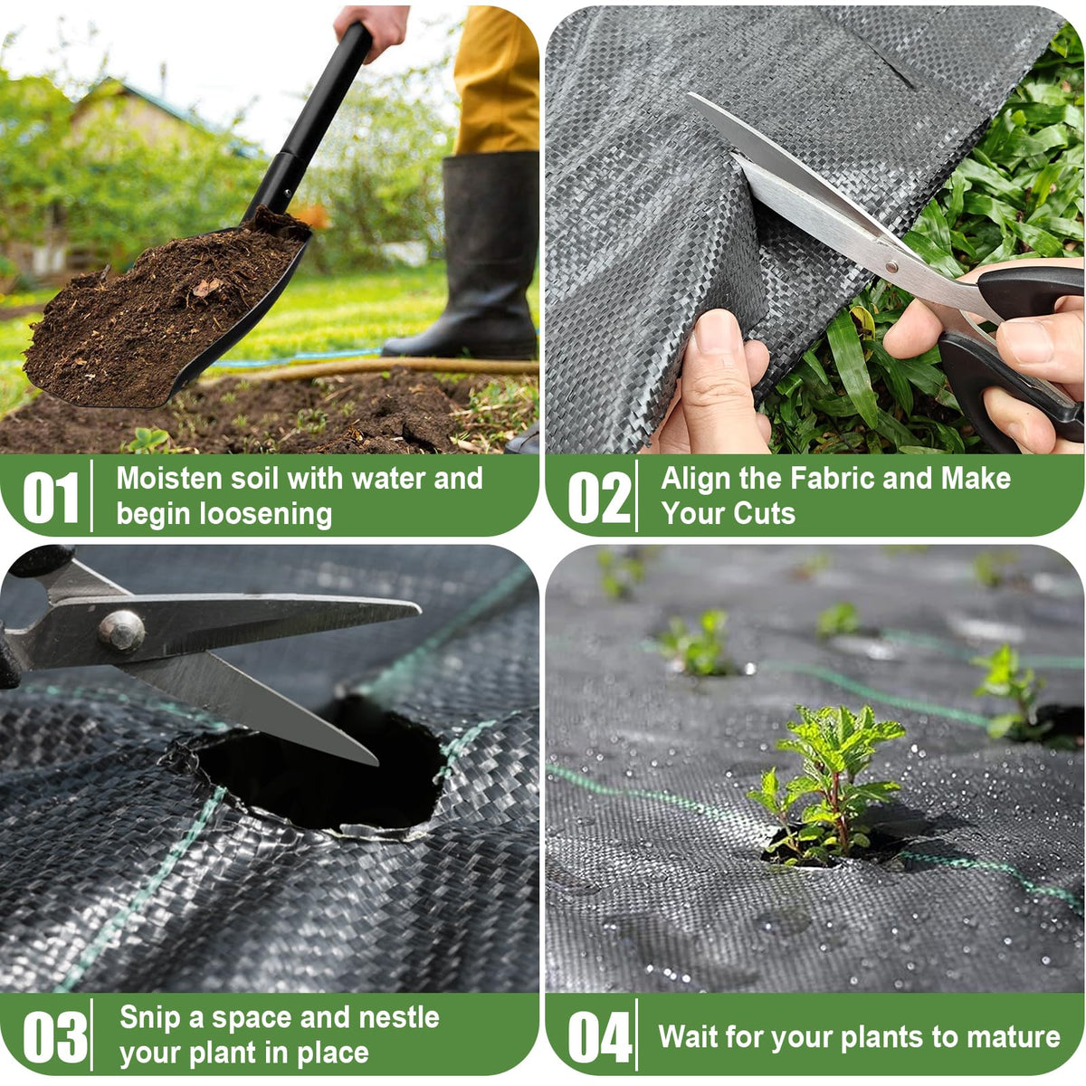 VZNEK easy-cut fabric with green guidelines for precise installation.