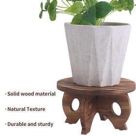 VZODESR farmhouse pine pedestal adds rustic charm to shelves and tables.