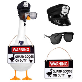 Vzuito warning sign goose on duty adds humorous yard alert.