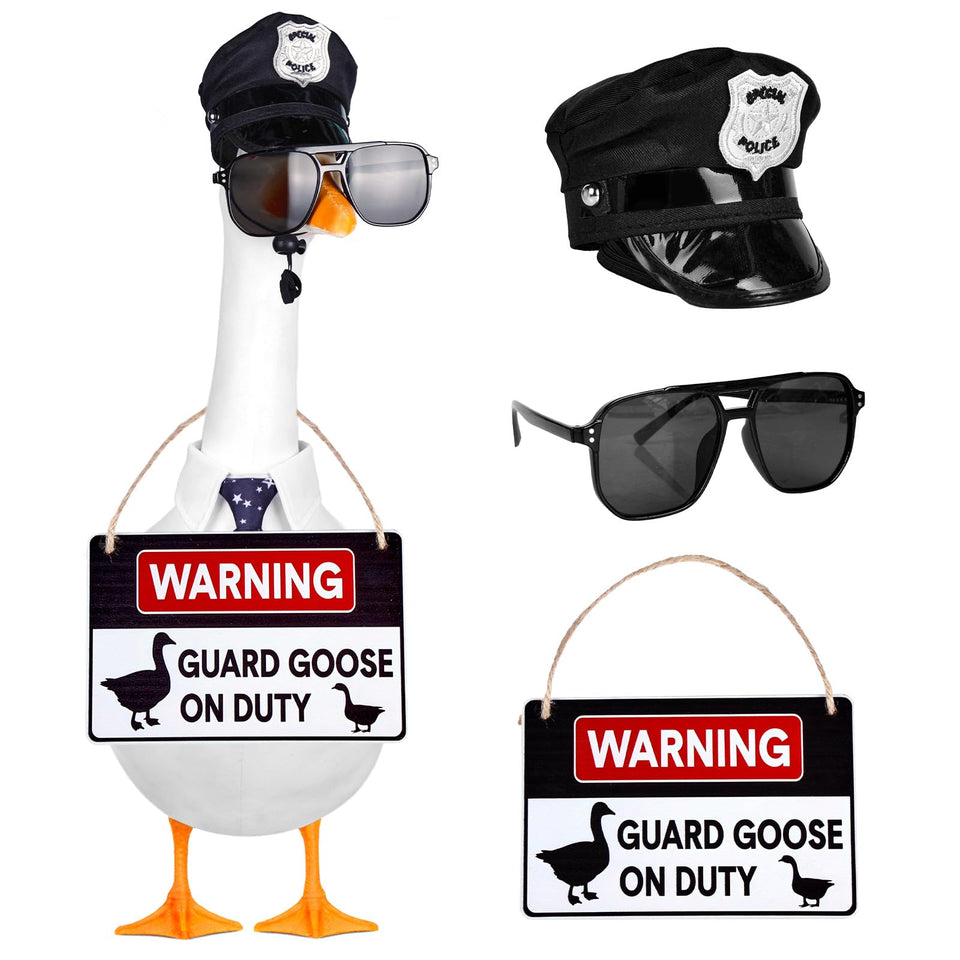 Vzuito warning sign goose on duty adds humorous yard alert.