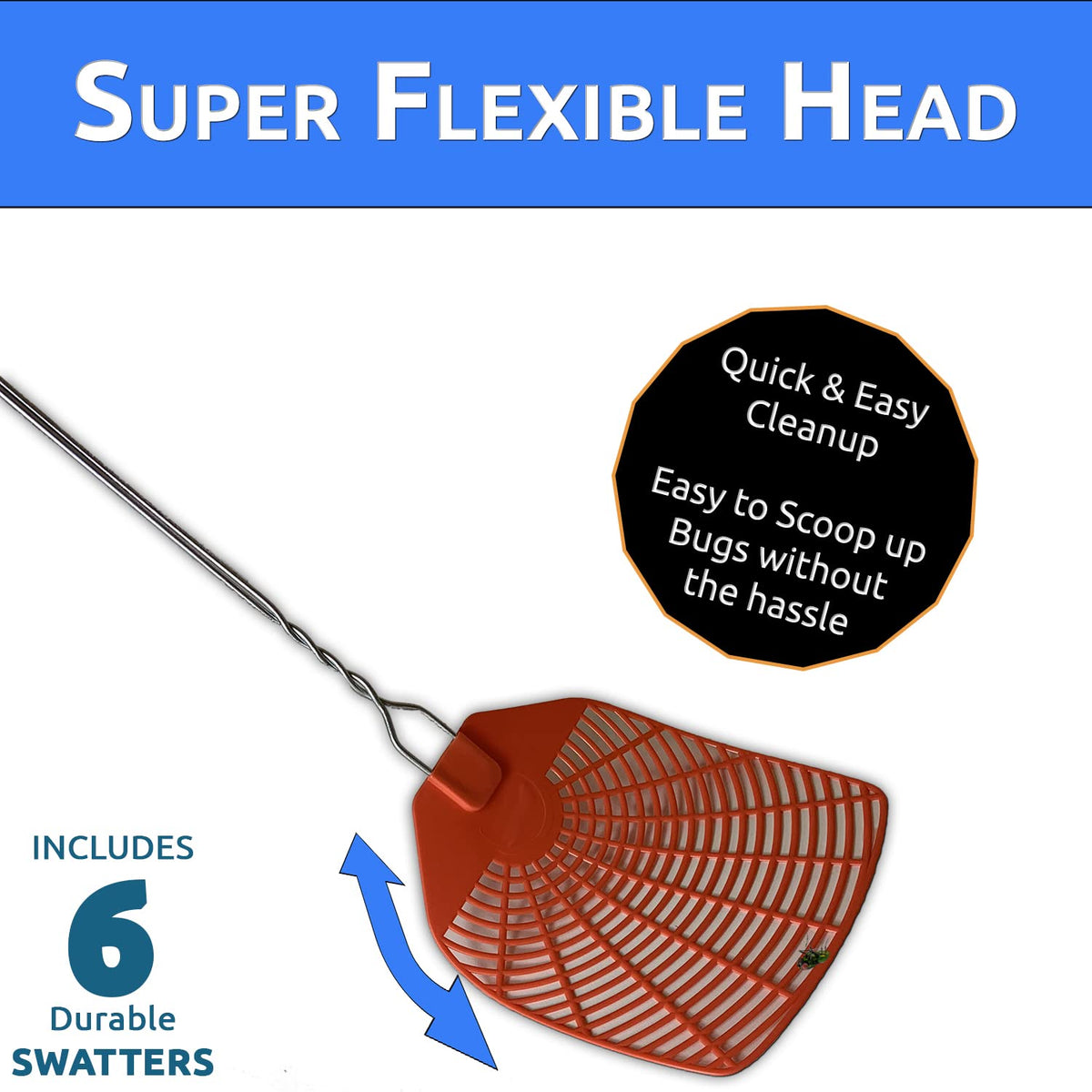 W4W aerodynamic swatter design for quick insect strikes