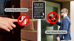 Waahome funny no-soliciting sign with 50 per minute message