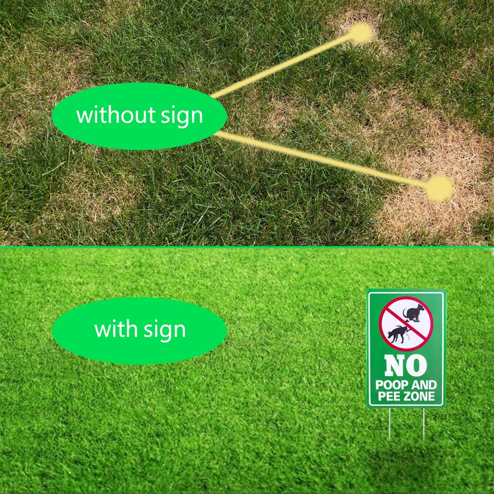 WaaHome No Poop Sign features double-sided printing for visibility from all angles