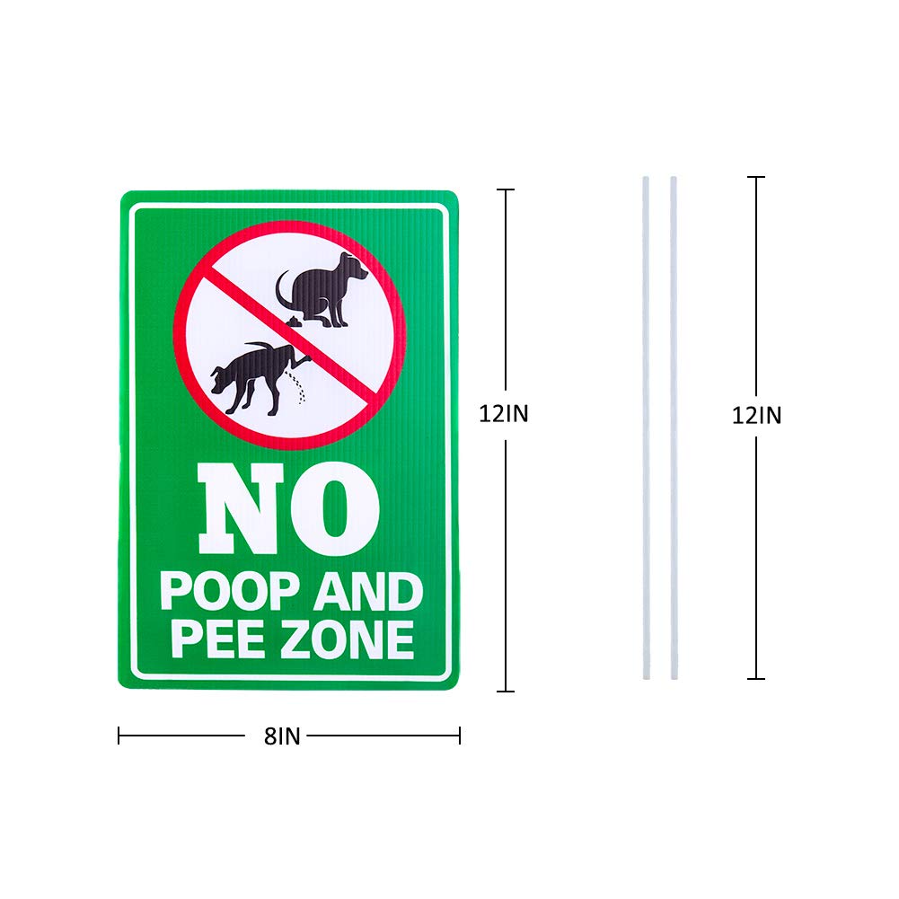 WaaHome No Poop Sign is weather-resistant and durable for outdoor use