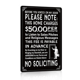 Waahome no-soliciting sign front door 8x12 protects privacy with a humorous twist