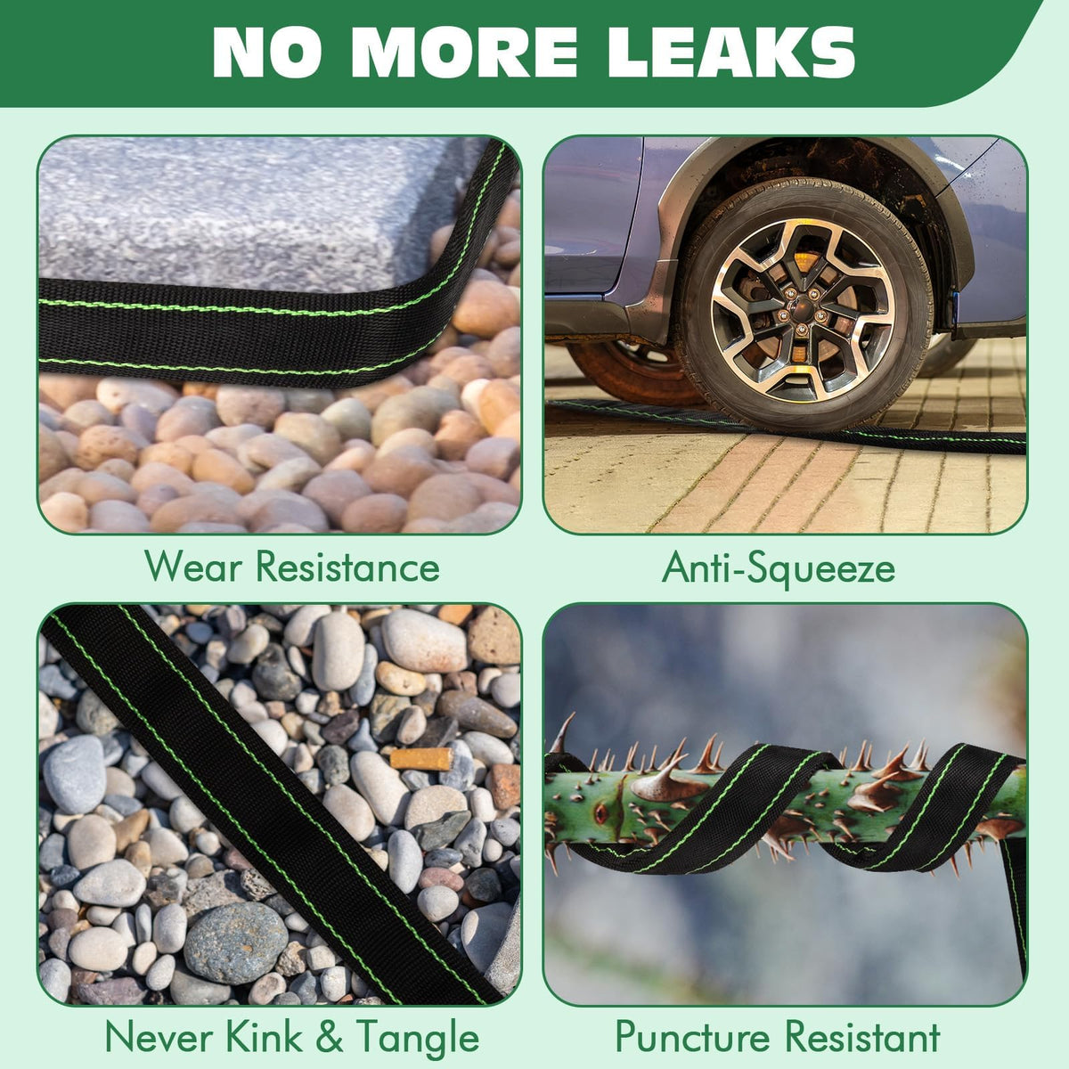 Wabolay Garden Hose 100ft lightweight flexible for easy maneuvering around obstacles.