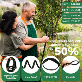 Wabolay Garden Hose 100ft no-kink design keeps water flowing smoothly.