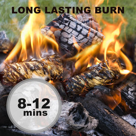 WABUPD 216 burn duration image highlights 8–12 minutes of steady flame.