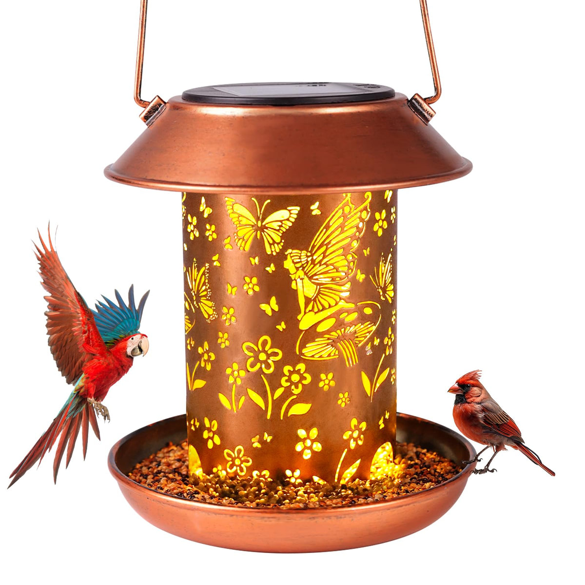 WACLSTDAY weatherproof metal bird feeder designed for year-round outdoor use.