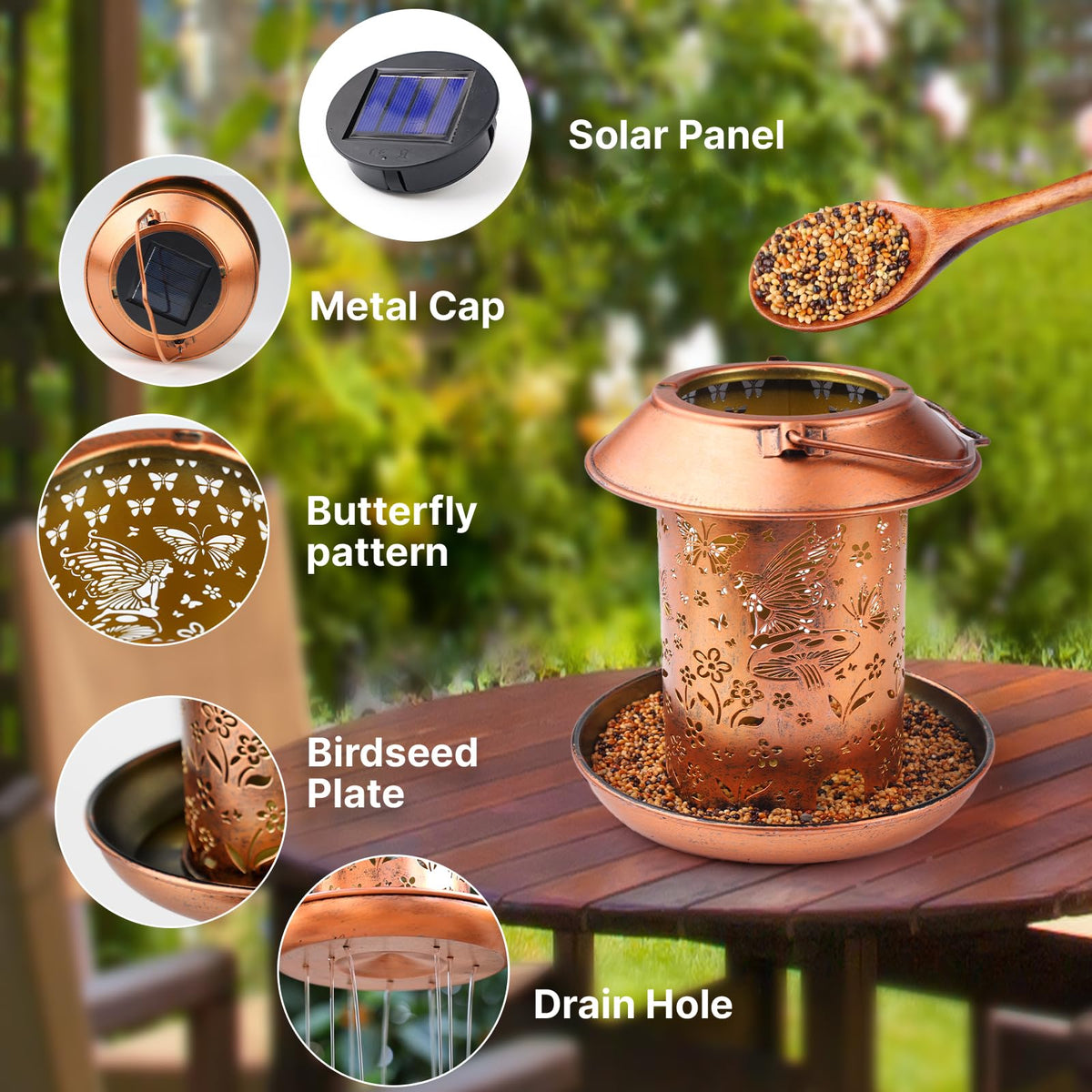 WACLSTDAY seed tray catches spills for cleaner wild bird feeding.