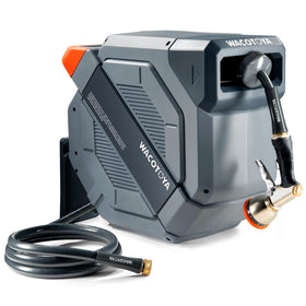 WACOTOYA retractable hose reel with 130 ft hose for easy yard watering