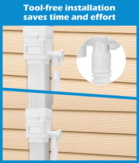 WADEO assembly-in-use illustrates efficient rain capture for watering.