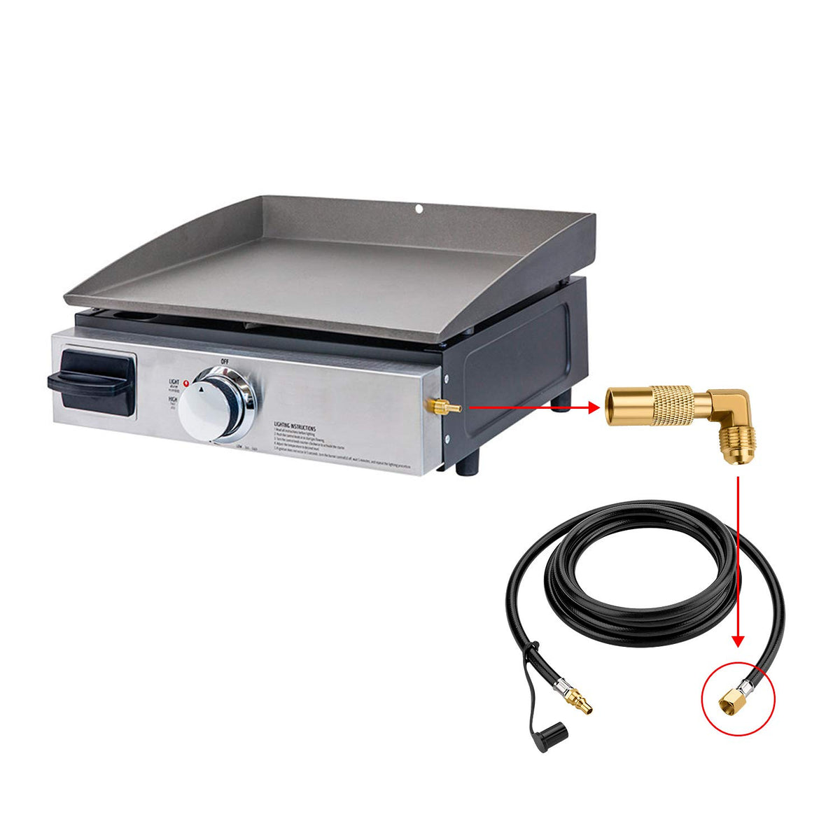 WADEO 17-inch Blackstone compatibility shows seamless fit for tabletop grilling.