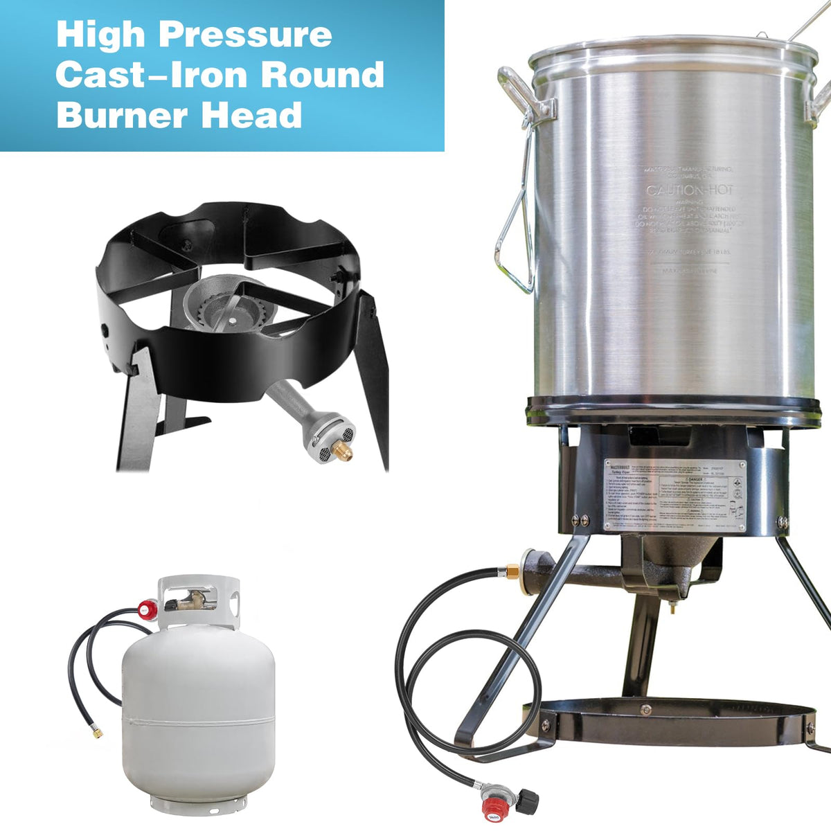 WADEO burner design supports stable flame in windy outdoor conditions.