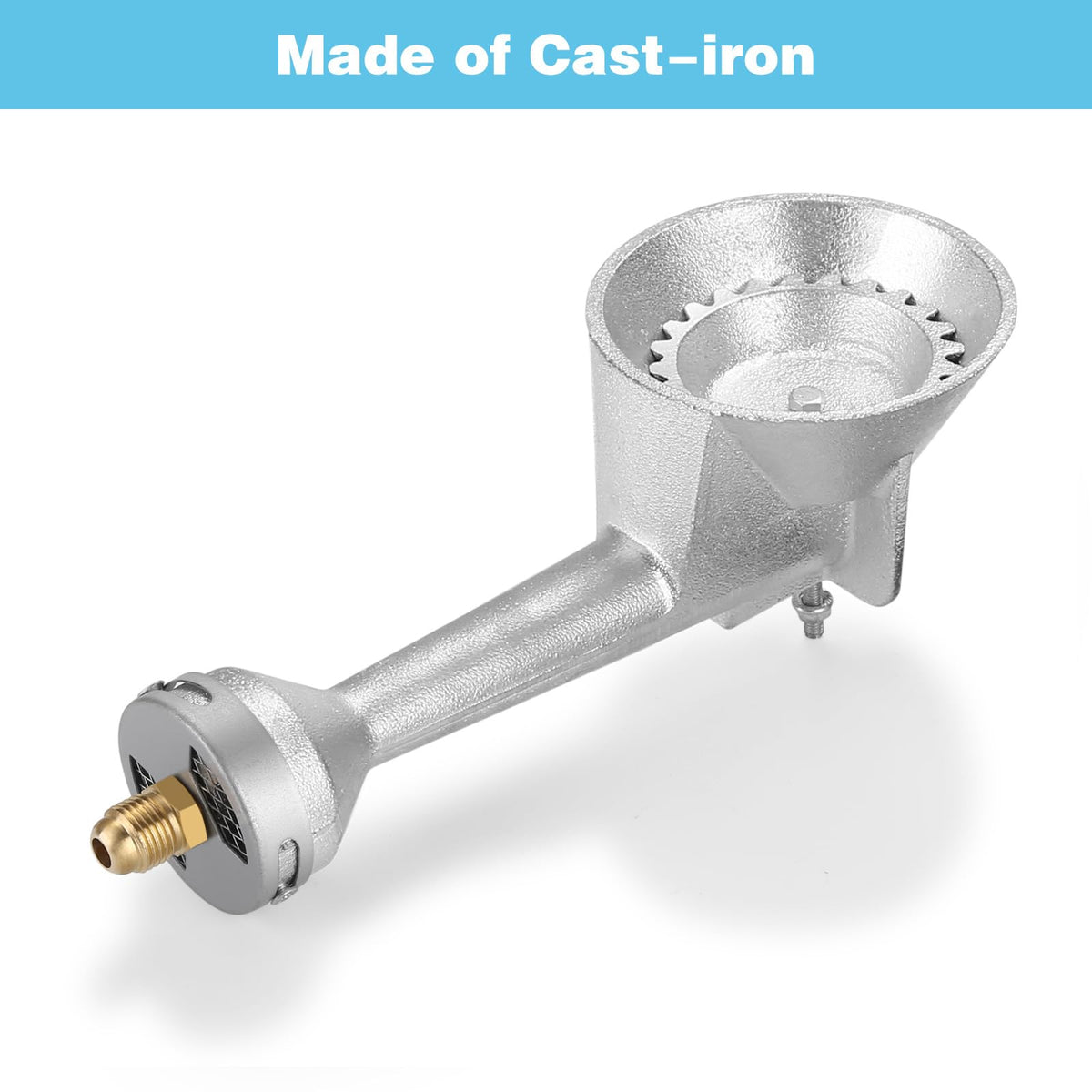 WADEO cast-iron round burner highlights heat resistance and even flame distribution.