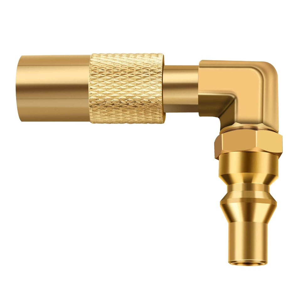 WADEO low pressure elbow adapter connects Blackstone griddle to RV propane hose for a secure setup