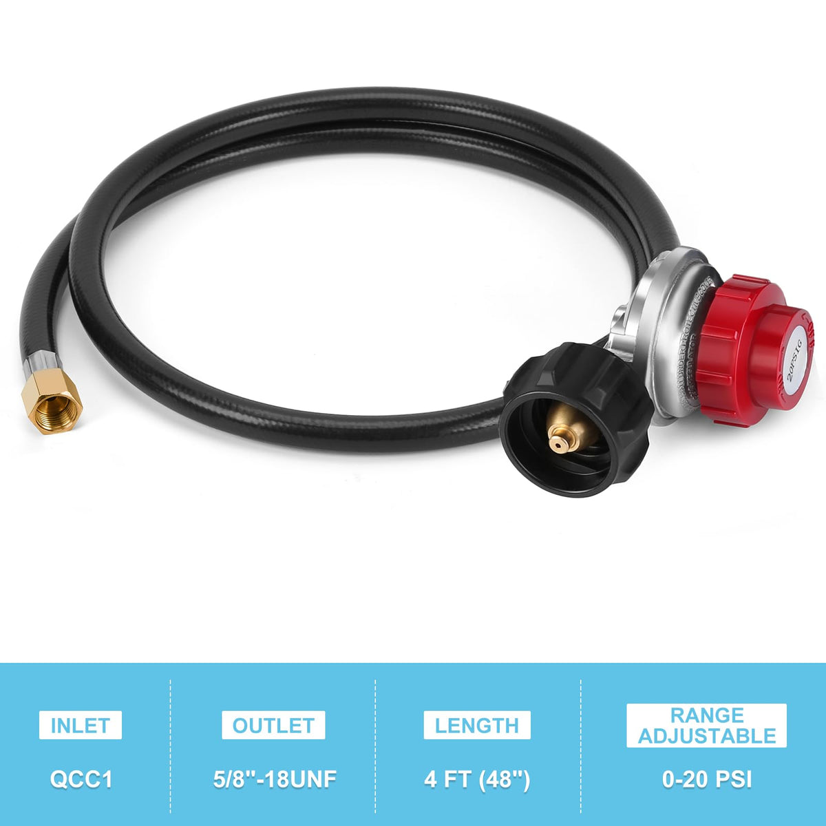 WADEO 4ft propane hose enables versatile outdoor cooking placements.