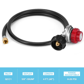WADEO 4ft propane hose enables versatile outdoor cooking placements.
