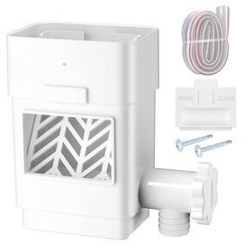 WADEO rain barrel diverter assembly demonstrates secure universal fit for efficient water harvesting.